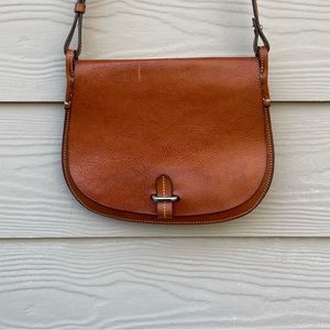 ANN MASHBURN Tan Leather Crossbody Bag